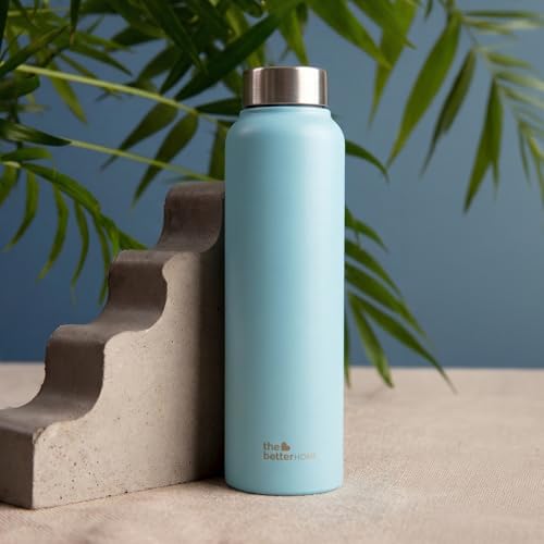 The Better Home Stainless Steel Water Bottle 1 Litre | Leak Proof, Durable & Rust Proof | Non-Toxic & BPA Free Steel Bottles 1+ Litre | Eco Friendly Stainless Steel Water Bottle (Pack of 1) (Blue)
