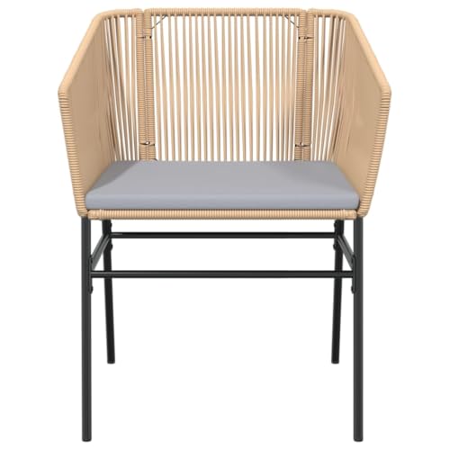 Fauteuil de jardin en rotin marron haut de gamme avec dossier et accoudoirs lot de 2