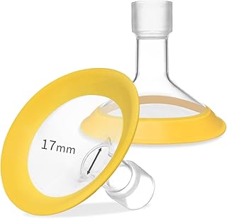 17mm Oval Flanges Shields Compatible with Medela Pumps, Replacement Parts for Pump in Style, Symphony, Swing Maxi, Harmony and Personalfit Flex–Breast Pump Accessories