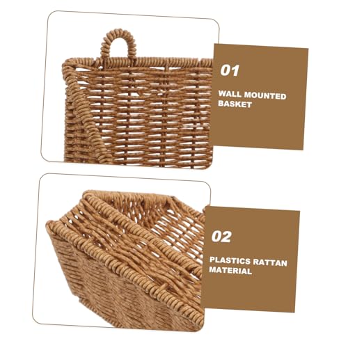 Cesta de almacenamiento de pared diseño chic trenzado lavable para cosméticos 4