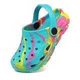 Nedaan Toddler Kids Clogs Garden Shoes for Boys Girls Marbled Tie Dye Water Shoes Slip on Sandals