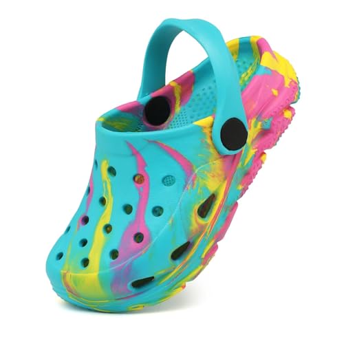 Nedaan Nedaan Toddler Kids Clogs - Marbled Tie Dye Water Shoes & Garden Sandals for Boys and Girls