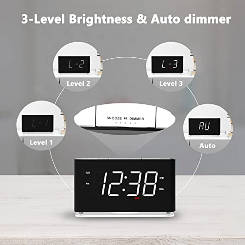 Funkwecker iTOMA mit Bluetooth und großer LED-Anzeige