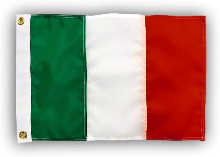 US Flag Factory - 12x18 Inch Italy Italian Flag (Sewn Stripes) Outdoor SolarMax Nylon - Made in America - Premium Quality