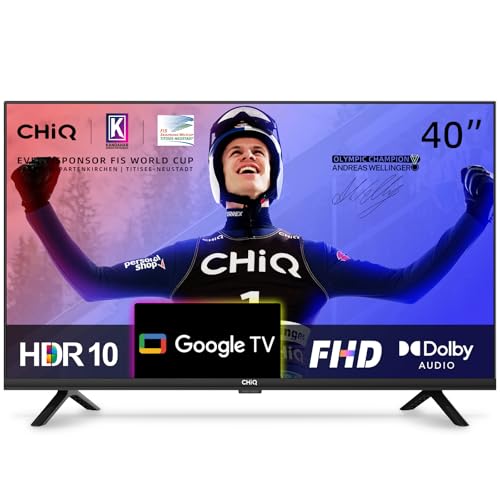CHiQ L40H7G Smart TV 40 pollici, Full HD 1080p, design senza cornice, Google TV, Google Assistant,...