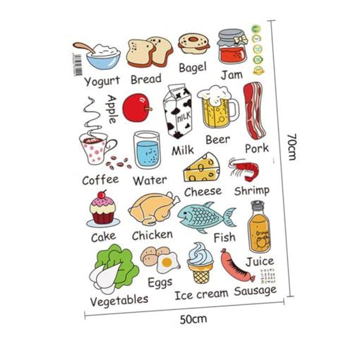Pegatinas de cocina de PVC con motivos de vegetales y carnes para decorar la nevera de hogar 3