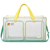 Huniox® Bolsa Playa XXL Familiar – Beach Bag – Bolso Grande Mujer – Bolsos Transparentes – Shopper Verano – Tote Oversize (Sun & Turquoise)