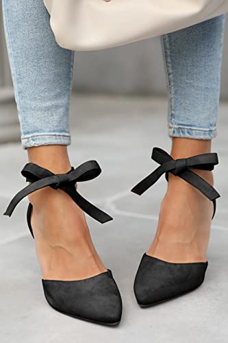 Womens High Heel Pointed Toe Pumps Ankle Tie Classic Office Special Dress Party Shoes2