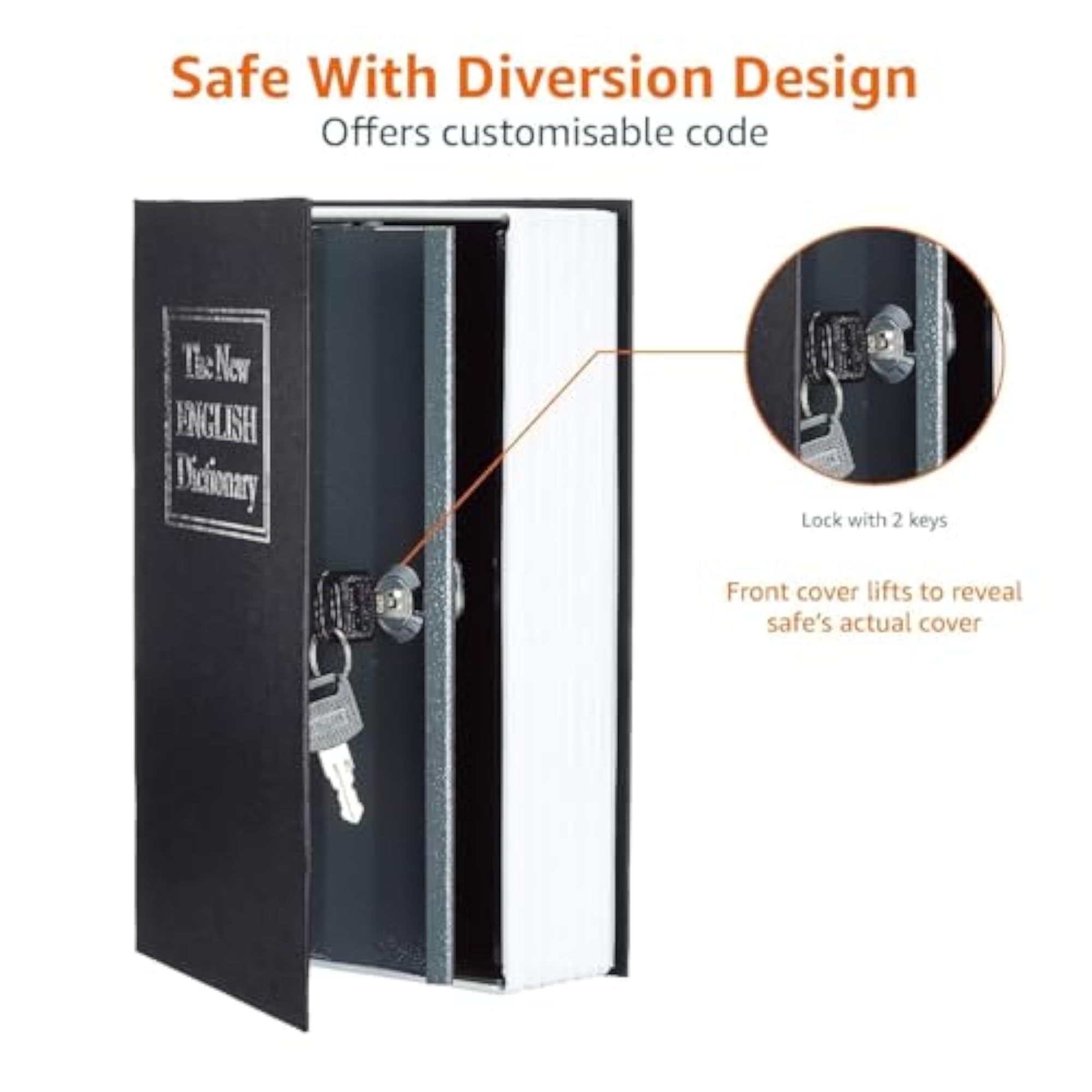 Hidden Book Safe - Small Dictionary Locker with Key Lock