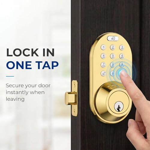 Serrure de porte d'entrée en laiton avec clavier à code numérique amélioré - 8