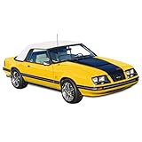 Sierra Auto Tops & Seats Convertible Top for 1983-1990 Ford Mustang - Oxford White, PinPoint Vinyl - Convertible Top Replacement with Glass Window - Mustang Convertible Top, Complete Soft Top
