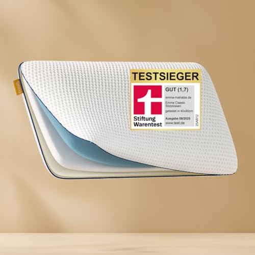 Emma Classic Stützkissen 80x40 cm – Testsieger Kopfkissen (Stiftung Warentest, Gut (1,7), Ausgabe 09/2025; getestet in 40x80 cm) – Kissen,...