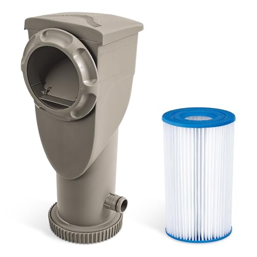 Funsicle SkimmerPlus 1 500 GPH 2-in-1 Filter Pump and Skimmer System for Above Ground Swimming Pools - Easy Pool Cleaning & Maintenance