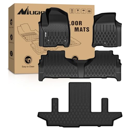 Image of Nilight TPE Floor Mats for Chevy Chevrolet Suburban GMC Yukon XL 7 Seats | Bucket Seats 2021 2022 2023 2024 2025 2026 All Weather Custom Fit Heavy Duty Floor Liners