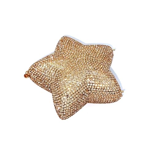 Image of Women Rhinestone Star Shape Clutch Purse Unique Crystal Evening Bag Luxury Chain Handbag for Wedding Cocktail Party | Rhinestone