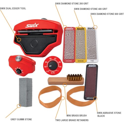 RaceWax Multi Edge Kit 80mm - Four Diamond Stones for Ski Base and Side Tuning - Gummi & More - (ZL-7040)
