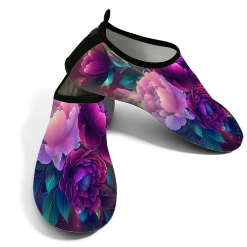 Zapatos acuáticos unisex con diseño floral de peonías y mariposas para playa y surf