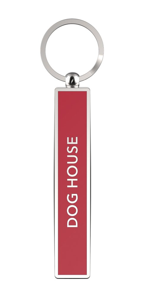IF Show Offs Keys, Novelty Metal Keyrings with Enamel Infill - Dog House - Red
