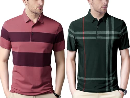 Image of Noble Monk Men's Polycotton Regular Fit Polo T-Shirt Half Sleeves |Polo Collar | Casual T-Shirt