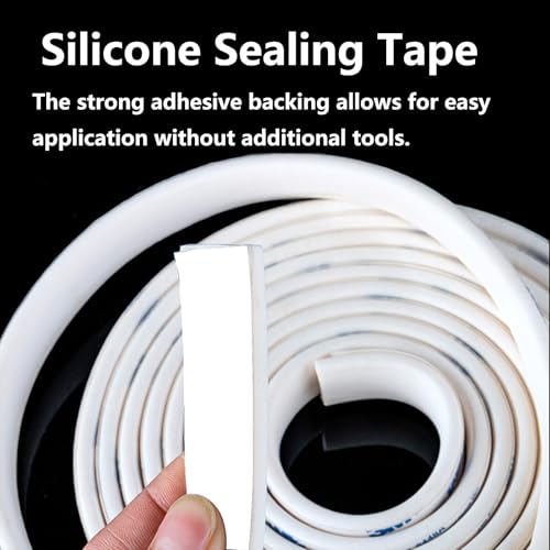 Cinta de sellado autoadhesiva de silicona 1m, impermeable y a prueba de sonido para puertas y ventanas, uso doméstico, automotriz e industrial, tamaño 6mm x 12mm miniatura 4