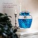 Trupoint Memorials Cremation Urns for Human Ashes, Decorative Burial Urn for Adult Men and Women, Large Light Blue with Silver Lining