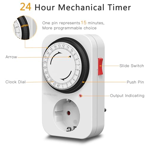Prise programmable mécanique minuteur prise électrique programmateur 24h