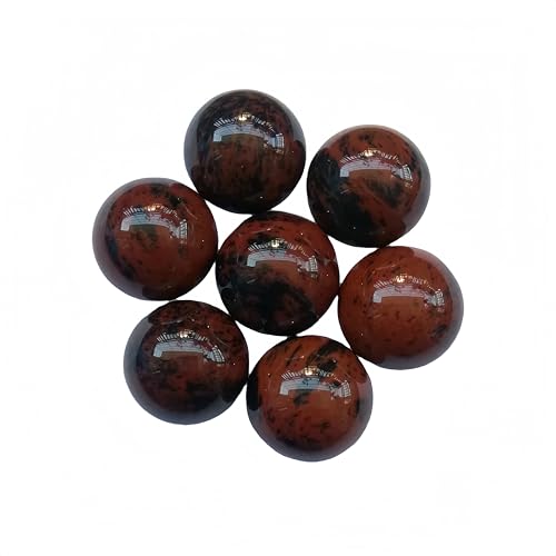 Sunshcat Natural Golden Swan 0.78 Inchs Crystals and Healing Stone Ball Set,Home Desktop Feng Shui Array Decoration(7 Pieces) 