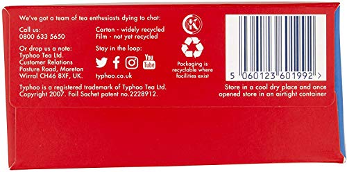 Typhoo Tea: 80 Authentic English Tea Bags Individually Wrapped, Black Tea Bags, British Black Tea, British Blend, English Breakfast Tea, Kosher For Passover #TOP2