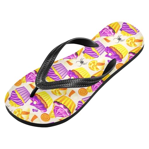 Burbuja Halloween Cupcakes Flip Flops for Women Men, Soft Thong Sandals Rubber Slippers for Pool Beach Essentials2