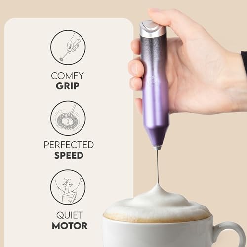 Image of Zulay Kitchen Powerful Frother Wand AA Batteries Included, Ultra Fast Handheld Drink Mixer, Comfort Milk Frother, Stainless Steel Whisker, Frother Handheld for Coffee, Protein & Matcha - Frothmate 2.0