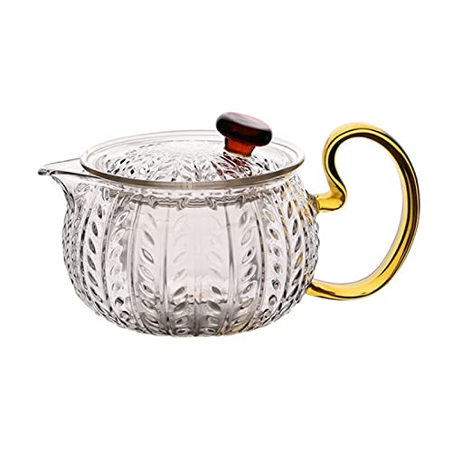 ,Tea Garden Patterned Borosilicate Glass Teapot Tea Cup with Handle