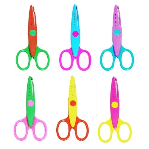 HAALII Craft Scissors Decorative Edge, for Crafting, Scissors, Zig Zag Kids Adults, Back to School Supplies, Scrapbook, Scrapbooking, Fancy, Pattern, Design, Create Fun Decorative Borders, 6 Pack