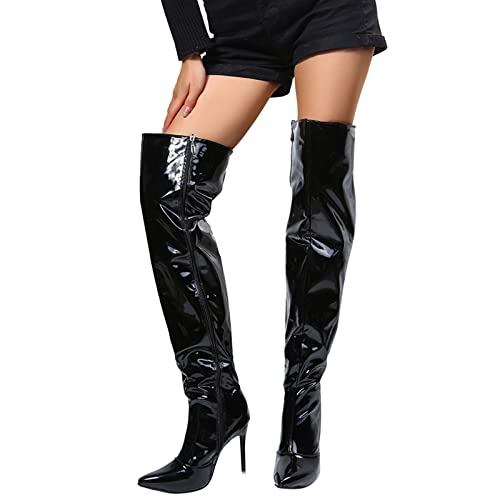 Briskorry Stiefel Damen mit Absatz Sexy Damen Stiefeletten Schwarz mit...
