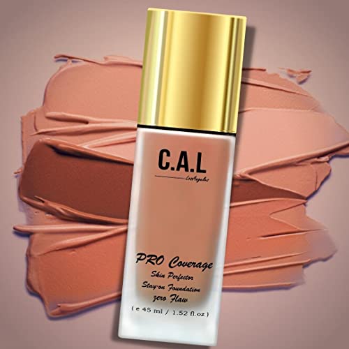 Image of CAL Losangeles Liquid Matte Foundation, Unisex Skin Perfector for All Types of Skins, Stay On Full Coverage Oil Free Flawless Waterproof Make Up Foundation for Men & Women Everyday Use(Coral Beige)