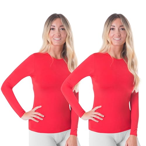 ROCKY Thermal Shirts for Women Fleece Lined Base Layer Tops Long Johns Underwear, Warm Insulated Extreme Cold Weather Pajamas