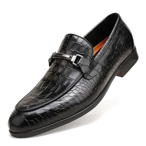 Image of Formal Dress Shoes for Men, Premium Buckle Moc-Toe Business Shoes Casual Slip-on Penny Loafer
