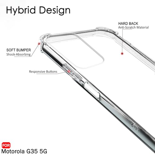 Image of TheGiftKart Crystal Clear Back Cover Case for Motorola Moto G35 5G | 360 Degree Protection | Shock Proof Design | Transparent Back Cover Case for Motorola Moto G35 5G (PC & TPU, Transparent Bumper)