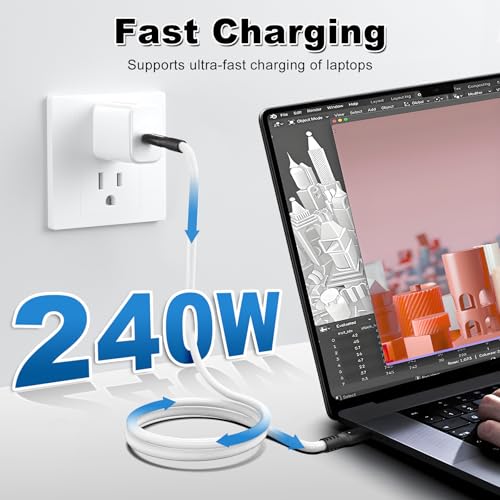 Câble Thunderbolt 4 40 Gbit/s 3m USB-C blanc charge 240W - 4