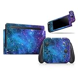 Design Skinz Azure Nebula - Skin Decal Protective Scratch-Resistant Removable Vinyl Wrap Kit Compatible with The Nintendo Switch Console, Dock & JoyCons Bundle