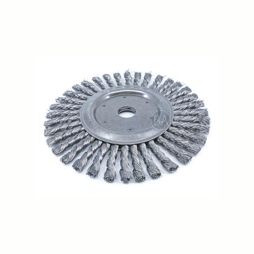 Image of Benchmark Abrasives Wire Wheel Expansion Joint Cleaning Wheel, Knotted Wire for Cleaning Cracks in Asphalt, Concrete, Masonry (8 inch - Carbon Steel)