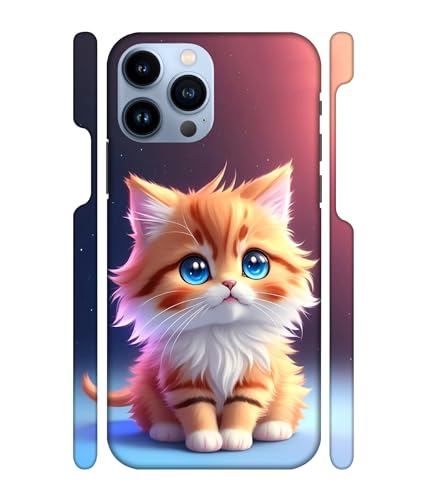 Image of ''Cat with Blue Eyes'' Printed Hard Mobile Back Cover & Case for iPhone 13 Pro (6.1 inch), Designer | Protective & Premium Cover & Case