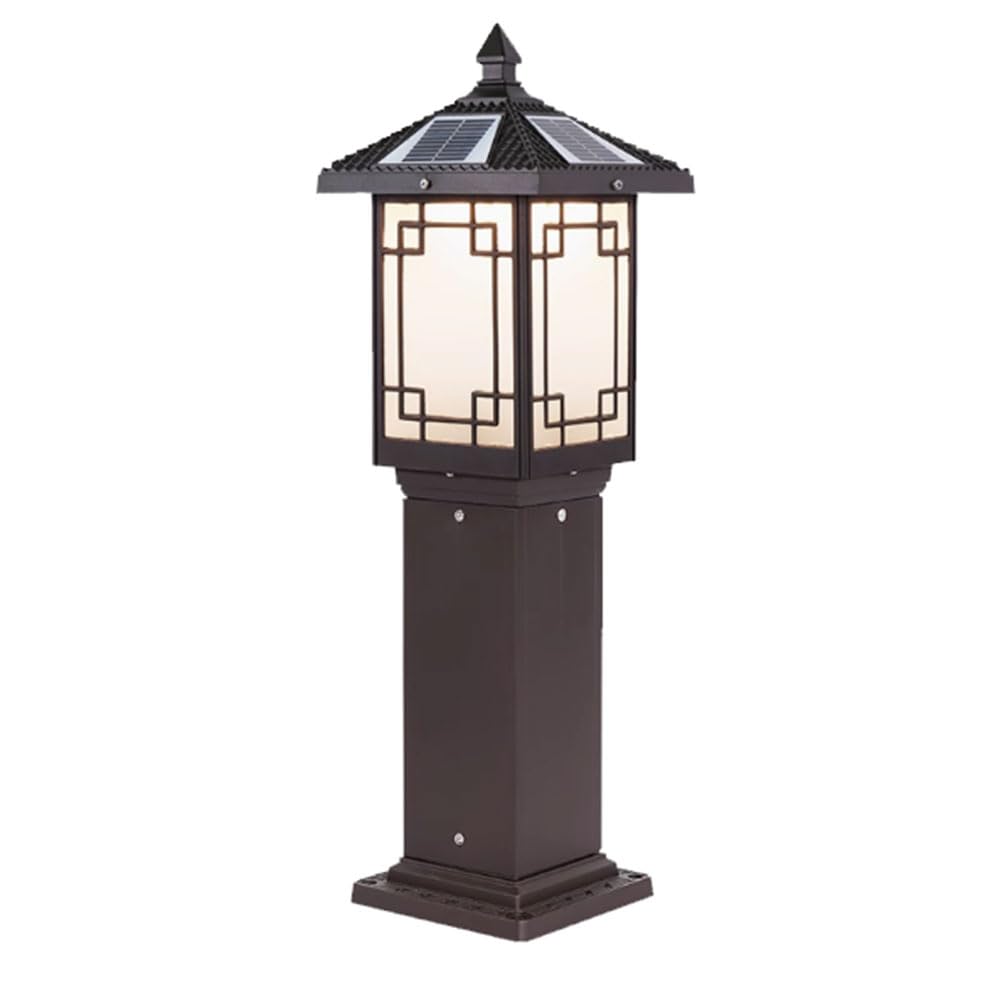Solar Lawn Lights Chinese Style Outdoor Waterproof Post Light Fixtures Outdoor Landscape Garden Lights Exterior Pillar Lantern Pole