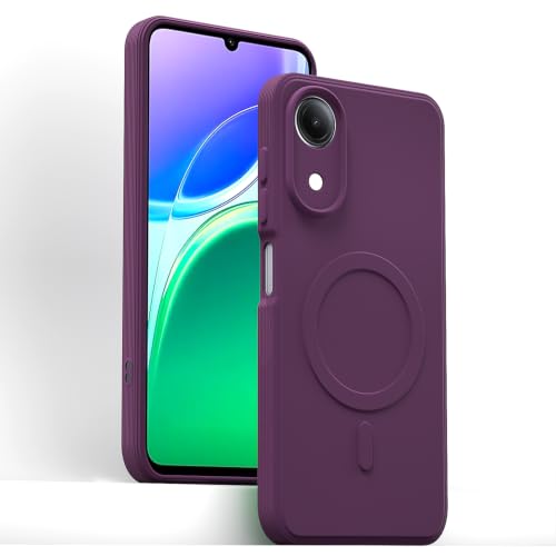 Image of Outlouders Back Cover for Vivo T5e | Soft Matte Silicone | Slim Fit | Magnetic-Safe Logo Design (Magnetic-Safe Not Compatible) | Shockproof | Camera Protection Bumper Case (Purple)