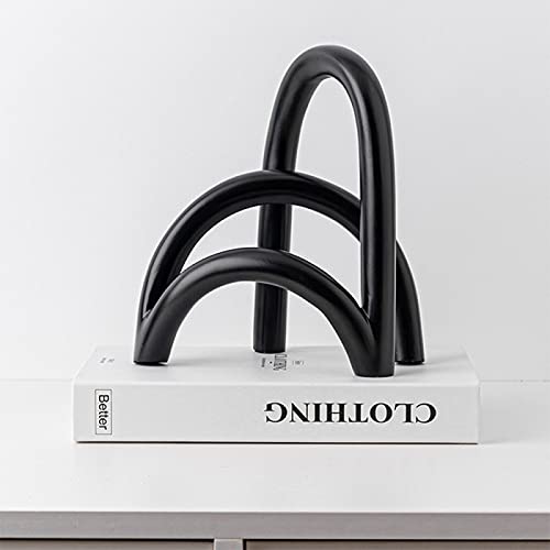 Skulpturen Statuen Für Wohnkultur - Moderne Nordische Geometrische Linien Bogen Ornamente, Wohnzimmer Tischmodell Zimmer Unregelmäßige Dekorationen Einrichtung,3,21X14X25Cm Cover