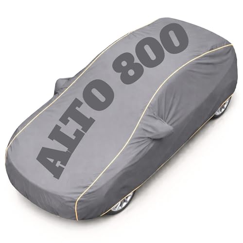 Image of Superior Grade Quality Alto 800 Cover (All Variants) Car Body Cover - 100% Waterproof Custom Fit with Mirror Pockets | Triple-Stitched Elastic Design, Heat Reflective, Anti-Dust, All-Weather
