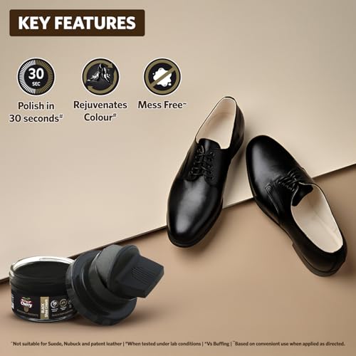Image of Cherry Blossom Shoe Cream with Built-in Applicator | Premium Leather Care | Rejuvenates Faded Color | Polishes In 30 Secs | 10X More Shine| Mess Free (Black, 48 gm)