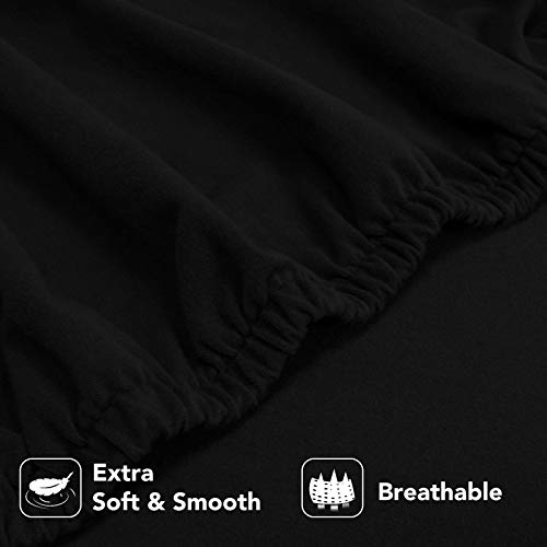 Purefit 4 Pieces Super Stretch Chair Couch Cover For 3 Cushion Slipcover – Spandex Non Slip Soft Sofa Cover For Kids, Pets, Washable Furniture Protector（Sofa, Black #TOP3