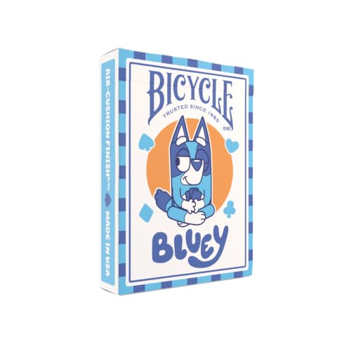 Image of Bicycle Bluey Playing Cards Deck Collectible Toys for Family Game | Official Bluey artwork, Custom court cards with Bluey Bingo Bandit and Chilli, Air Cushion Finish, Made in USA