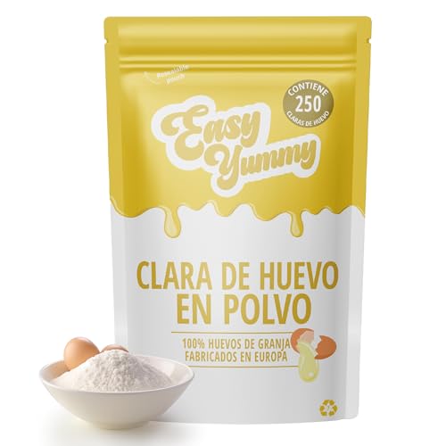 EASY YUMMY - Clara De Huevo En Polvo – 100% Huevos Deshidratados, Ingrediente Versátil Para Repostería Y Cocina, Ideal Para Merengues, Tortitas, Batidos Proteicos, Larga Conservación, Formato 1 Kg
