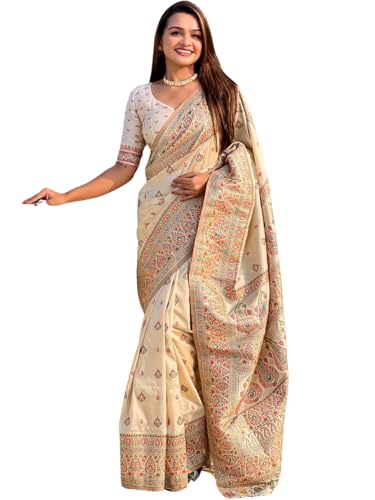 Image of Original Pashmina Kashmiri Silk Zari Woven Saree